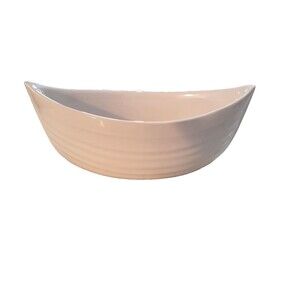 Vintage Deltis Portugal White Ceramic Boat Shaped Bowl 9”
